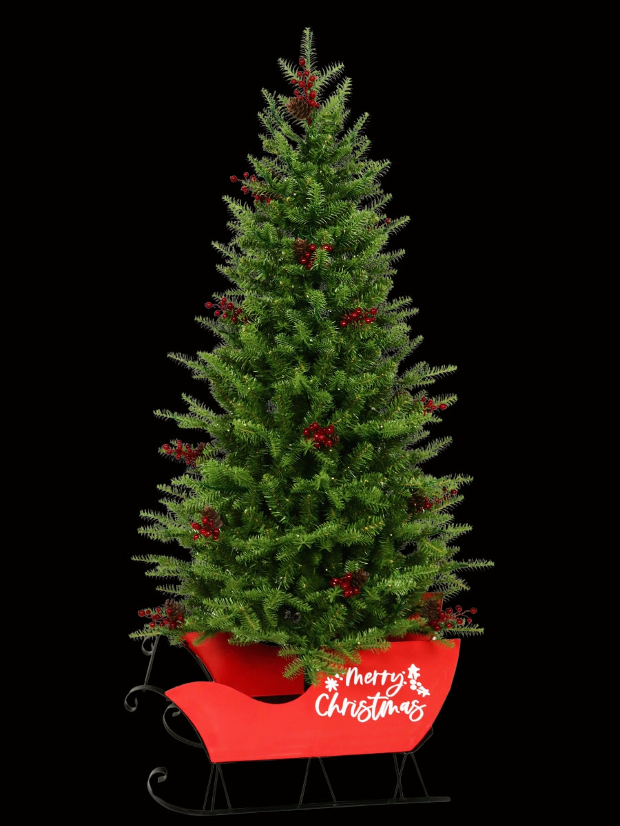 5' Mountain Green Fir in Sleigh